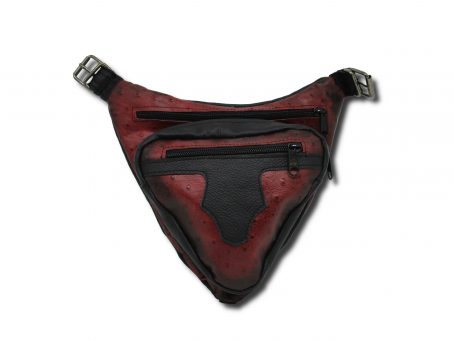 borsello triangolare struzzo rossonero