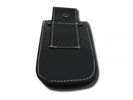 Porta cellulare da cintura nero cucitura bianca